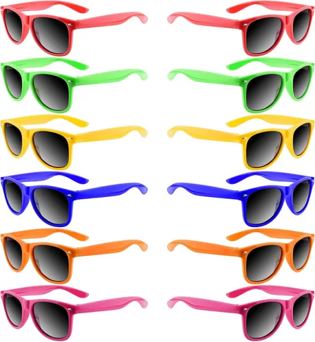 MIAHART Gafas de sol para niños, colores neón a granel, regalos para niños y niñas, verano, playa, piscina, fiesta
