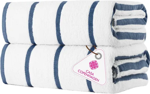 Miniatura 17 de CASA COPENHAGEN Juego de 6 toallas de palomitas de maíz, color azul polvoriento, 21.16 oz/m², 2 toallas de baño, 2 toallas de mano y 2 toallas