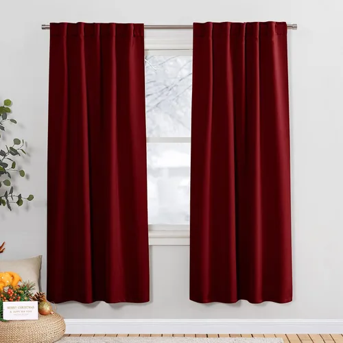 Miniatura 96 de PONY DANCE Cortinas cortas con aislamiento térmico para ventana pequeña, para guardería, baño, cocina, lavandería, caravana, sótano, 29 pulgadas