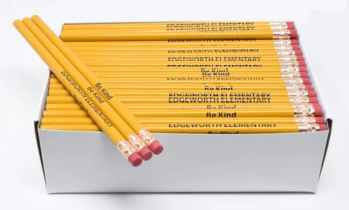 Miniatura 14 de Pencil Guy Lápices redondos negros mate impresos personalizados, 500 por caja, color negro mate