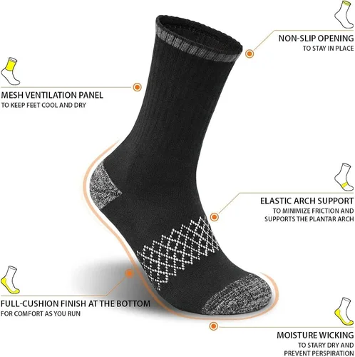 Miniatura 3 de DEARMY Calcetines deportivos de senderismo para mujereshombres los mejores regaloscalcetines deportivos acolchados que absorben la humedad 5 pares