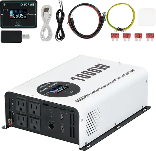 Miniatura 13 de Inversor de onda sinusoidal pura de 2000 W, convertidor de 12 V CC a 120 V CA para vehículos, barco, campamento, sistema solar al aire libre