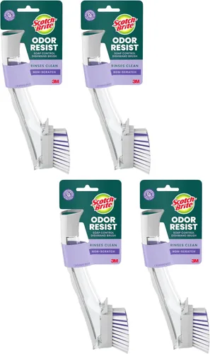 Miniatura 7 de Scotch-Brite Cepillo Lavavajillas con Control de Jabón Resistente a Olores, Cepillo de Limpieza Antiarañazos con Raspador, Se Mantiene Vertical, 1