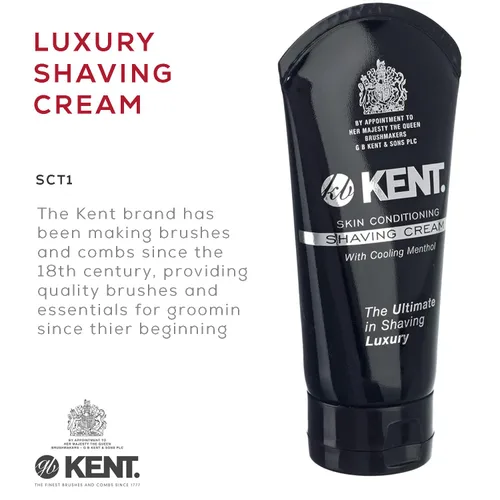 Miniatura 5 de Kent Tubo de crema de afeitar SCT1 para crema de afeitar de mentol de enfriamiento suave, no más rasguños, cortes o quemaduras de afeitar
