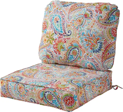 Miniatura 13 de Greendale Home Fashions Juego de cojines de asiento profundo para exterior de 2 piezas, Adobe Ártico