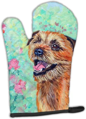 Caroline's Treasures 7228OVMT Border Terrier - Manopla de horno gruesa resistente al calor para sartenes calientes y horno, manopla de cocina