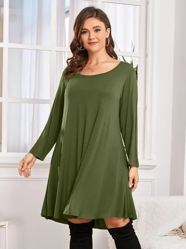 Miniatura 3 de BELAROI Vestido informal acampanado suelto de manga 34 para mujer