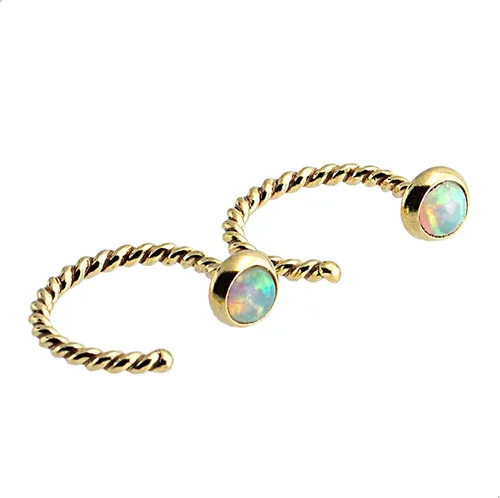 Miniatura 8 de Half Huggie Gold Hoop Earrings for Girls Women Tiny Cartilage Birthstone Stud Piercing Earring Hypoallergenic Earring Screw Back Dainty Hug Hoops