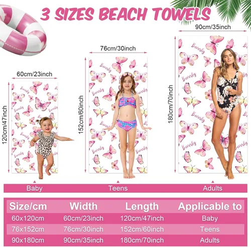 Miniatura 6 de NIBESSER Toalla de playa personalizada con nombre personalizado, toallas de microfibra sin arena, regalos personalizados, toalla de playa de viaje