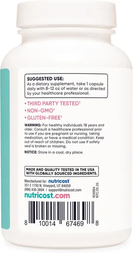 Miniatura 4 de Nutricost Cohosh negro para mujer de 660 mg, 120 cápsulas - con Don Quai, DIM y bayas castas, cápsulas vegetarianas, sin OMG, sin gluten