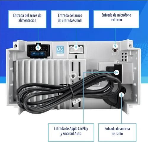Miniatura 7 de JENSEN J1CA7-BUC Apple CarPlay Android Auto certificado de 7 pulgadas Radio estéreo de coche con pantalla táctil doble DIN Llamadas manos libres