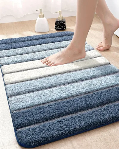 Miniatura 9 de DEXI Tapetes de baño de microfibra absorbente de 17 x 30 pulgadas, secado rápido, lavables con respaldo antideslizante para suelo de ducha