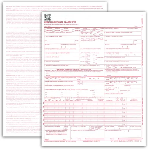 Miniatura 3 de Formularios de reclamo CMS 1500. HCFA (Versión 02/12). 250 por resma 100