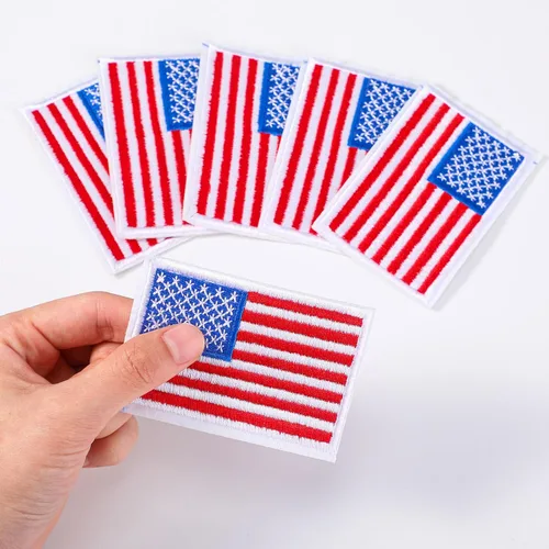 Miniatura 3 de WILLBOND 24 parches para planchar con la bandera estadounidense del 250 aniversario, bordado patriótico de Estados Unidos, para tela, uniforme Rojo