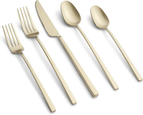Cambridge Silversmiths Damaris Champagne Satin - Juego de cubiertos de 20 piezas, servicio para 4 Champán satinado
