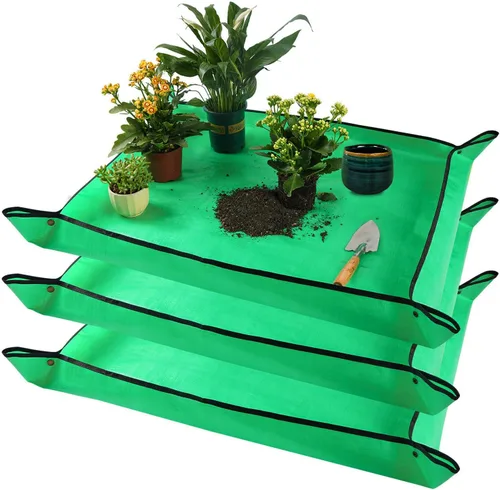 Miniatura 16 de Alfombrilla grande de 39.5" X 31.5" para trasplantar plantas de interior y control de tierra, bandeja portátil para macetas, regalos de plantas