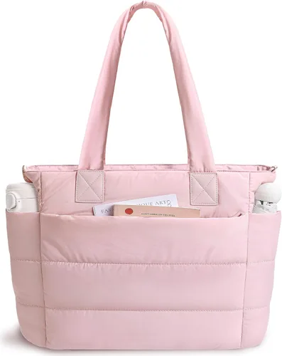 Miniatura 24 de Bolso de mano acolchado para mujer, bolso grande de enfermera, bolso de hombro con cremallera para trabajo y viajes