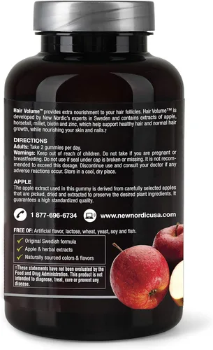 Miniatura 9 de NEW NORDIC Gomitas de volumen para el cabello, 2500 mcg de biotina, suplemento diario de vitaminas para el cabello para apoyar el cabello, la piel