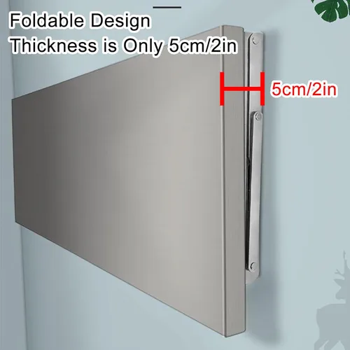 Miniatura 3 de Mesa de acero inoxidable para colgar en la pared, mesa de trabajo para computadora portátil que ahorra espacio, mesa colgante plegable para estudio