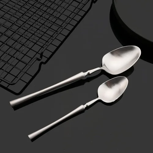 Miniatura 7 de JASHII Silverware - Juego de utensilios de cocina de acero inoxidable 304 de 20 piezas para 4, incluye cucharas, tenedores, cuchillos, acabado mate