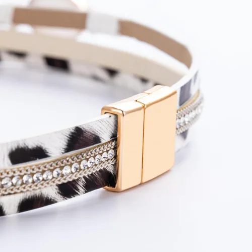 Miniatura 144 de FANCY SHINY - Pulsera de cuero estilo bohemio, pulsera de cuentas de cristal con cierre magnético, regalos de joyería para mujer