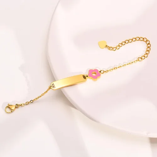 Miniatura 106 de Pulsera de barra para bebé: chapado en oro de 18 quilates, pulsera con placa de identificación personalizada para niños pequeños de mamá, nombre
