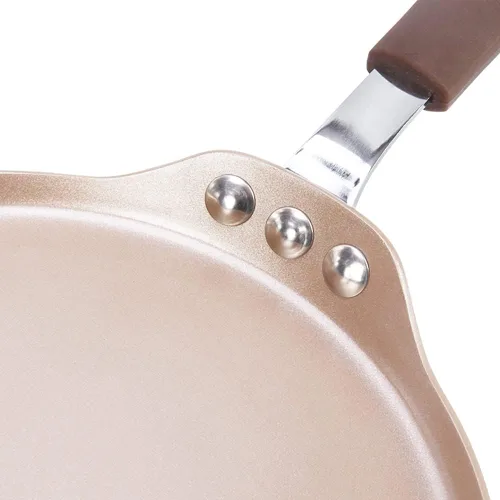 Miniatura 4 de LI-GELISI Sartén de hierro fundido anodizado duro antiadherente con revestimiento antiadherente, sartén redonda para comal, sazonada, 10 pulgadas