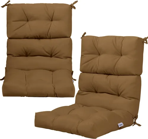 Miniatura 15 de Giantex - Cojín para silla de patio exterior, 5 pulgadas, para respaldo alto con 4 lazos de cuerda, cojín para columpio de patio, silla con asiento