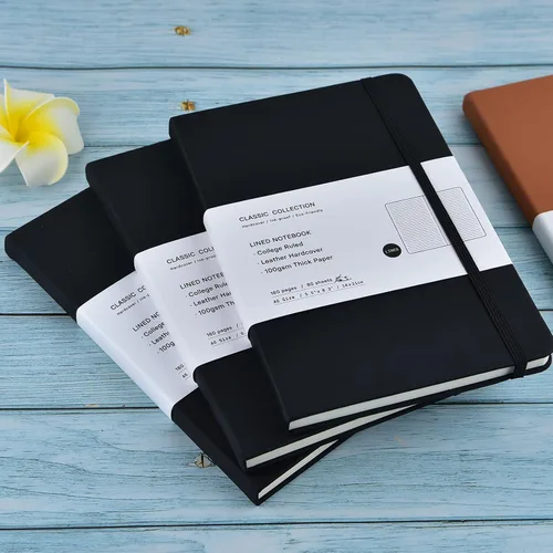 Miniatura 6 de Coopay Paquete de 6 cuadernos A5 a granel, 160 páginas, papel grueso de 3.53 oz/yd², 8.3 x 5.5 pulgadas, tapa dura con forro de cuero