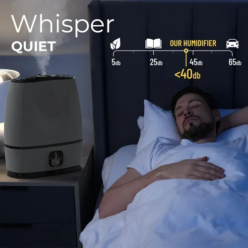 Miniatura 3 de Everlasting Comfort Humidificadores de 6L para Dormitorio, Silenciosos, Tiempo de Funcionamiento de 50 Horas, Sin Filtro, Humidificador de Niebla