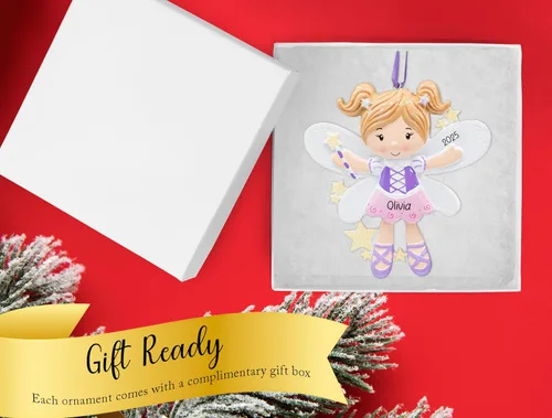 Miniatura 4 de Adorno de Navidad personalizado de princesa de hadas 2026 – Personalización gratuita Hada con alas, duendecillo mágico volador para decoración