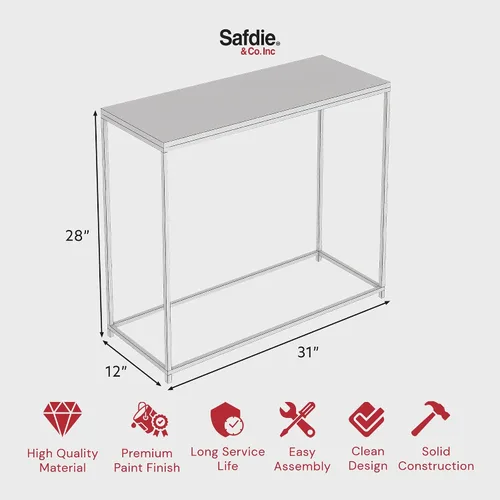 Miniatura 3 de Safdie & Co. - Mesa consola gris, mesa de entrada de 2 capas, mesas de consola para entrada, uso como mesa de entrada, mesa de sofá o muebles