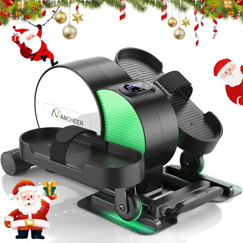 ANCHEER Elíptica debajo del escritorio, máquina de ejercicios debajo del escritorio para el hogar, monitor de visualización de pedal sentado