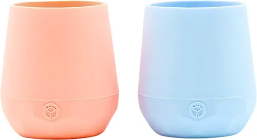 Miniatura 6 de WeeSprout Vasos de entrenamiento de silicona para bebés, juego de 2 vasos de silicona suave, taza abierta de 2 onzas para bebés de más de 6 meses