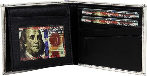 Miniatura 3 de WLT-107 - Cartera de billetes para hombre de US$100 dólares con soporte para tarjetas de crédito y pantalla de identificación