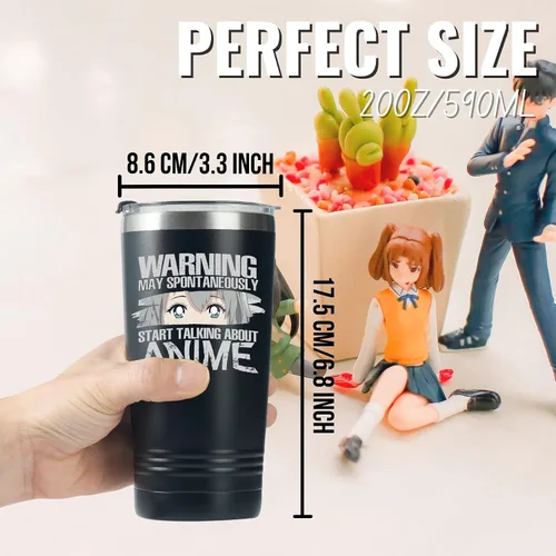 Miniatura 3 de Onebttl Regalos de anime para hombres, mujeres, niños - Vasos de acero inoxidable aislados al vacío de doble pared de 20 oz/590 ml - Regalos