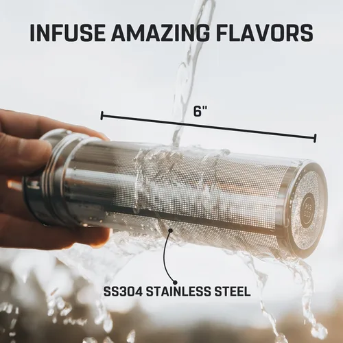 Miniatura 5 de Vesmoon Vessence Botella de infusión de té de acero inoxidable de 24 oz para té de hojas sueltas, agua, hierbas, frutas - Botella aislada de triple