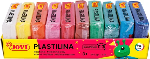 Miniatura 2 de Jovi - Arcilla de modelado que no se seca, 1.1 lb de plastilina infinitamente reutilizable, juego de 10 barras, cada una de 1.75 onzas, no tóxica