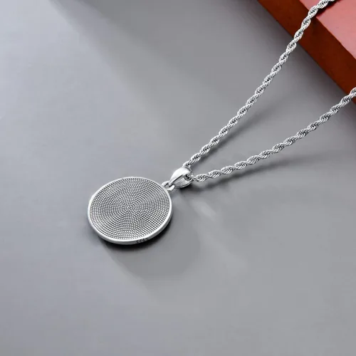 Miniatura 53 de CEKAMA - Collar de plata de ley 925 con dije de amuleto para hombres y mujeres, con cadena de 0.098 in, 22 pulgadas + 2 pulgadas