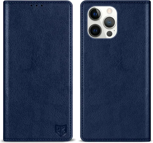 Miniatura 12 de ZZXX Funda tipo cartera para iPhone 13 con bloqueo RFID, soporte de ranura para tarjetas, funda protectora de cuero magnético fuerte plegable