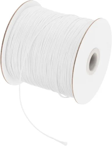 Miniatura 70 de MECCANIXITY Cordón encerado de poliéster encerado de 0.020 in, cuerda de cera de 175 yardas para hacer pulseras, collares, cuentas, joyería y Negro