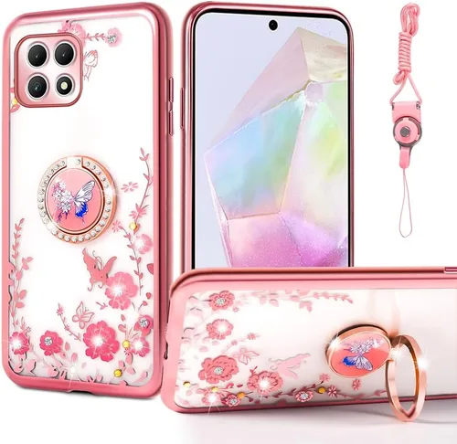 Miniatura 38 de nancheng Funda de teléfono para TCL A3X (A600DL), funda para Alcatel TCL A3X niñas y mujeres, bonita funda de silicona transparente con purpurina