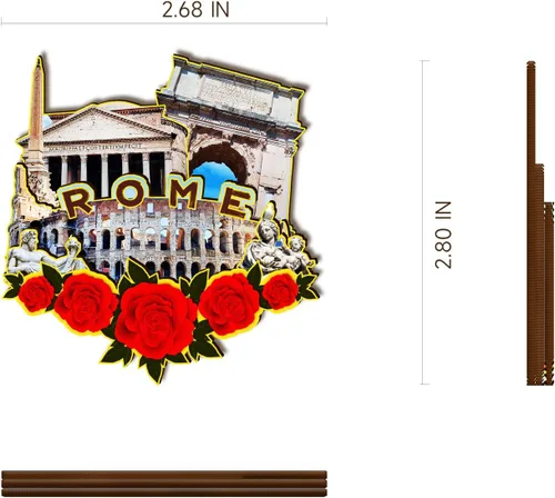 Miniatura 3 de Imán de madera de Roma, Italia, 3D, para nevera, viajes, coleccionables, recuerdos, decoración, artesanías hechas a mano