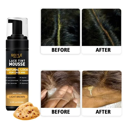 Miniatura 7 de Mousse de Tinte para Encaje de Pelo Fundido, 6.8 fl oz Mousse de Tinte para Encaje para Mujeres, Pelucas de Encaje, Toupees y Piezas de Cabello
