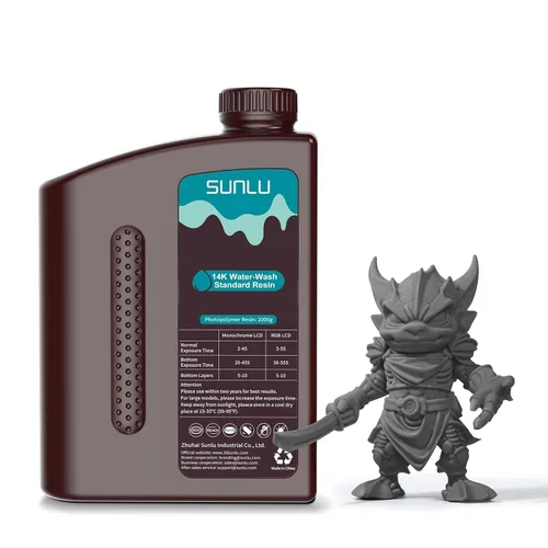 Miniatura 21 de SUNLU - Resina lavable al agua de 1000 g, resina de impresora 3D de curado rápido para impresoras 3D de resina LCD DLP SLA, resina de fotopolímero