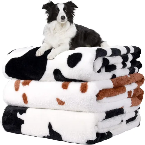 Miniatura 10 de Rezutan 1 paquete de 3 mantas para perros grandes, 41x31 pulgadas para mantas suaves y mullidas para mascotas y gatos de tamaño mediano, reversibles