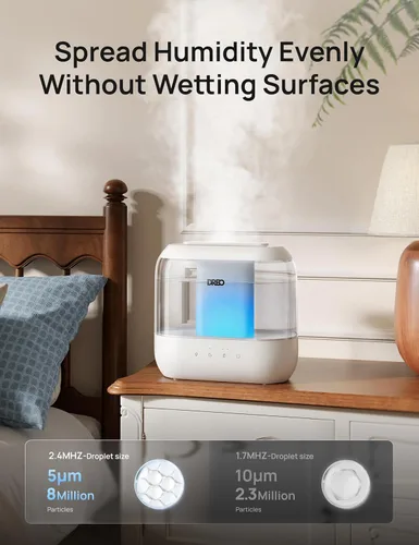 Miniatura 4 de Dreo Humidificadores para dormitorio, llenado superior de 4L para habitación grande, 36H de funcionamiento, 28 dB silencioso humidificador de aire