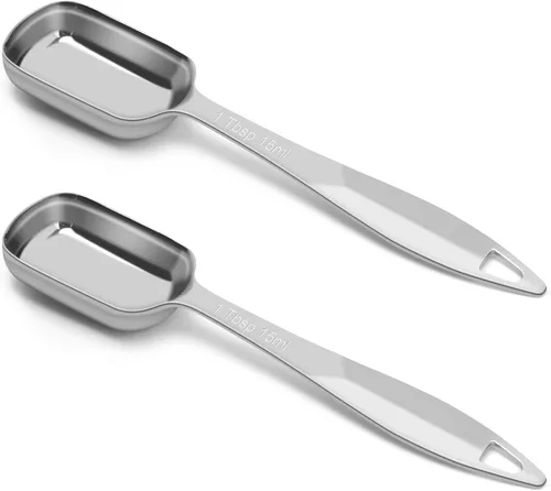Miniatura 11 de 2 piezas de 1 cucharadita (0.2 onzas líquidas 1 cucharadita 1/3 cucharadas 5 cc 1/6 oz) cuchara medidora de acero inoxidable, cuchara
