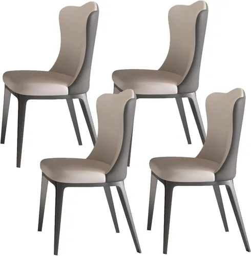 Miniatura 12 de Juego de 6 sillas de comedor, sillas de comedor tapizadas, sillas de cocina modernas con respaldo, silla de vestíbulo con patas de metal
