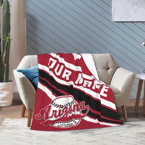 Miniatura 8 de Wream Manta personalizada para fanáticos de la cama, regalo de béisbol con nombre y número de ciudad de béisbol, manta de forro polar de invierno